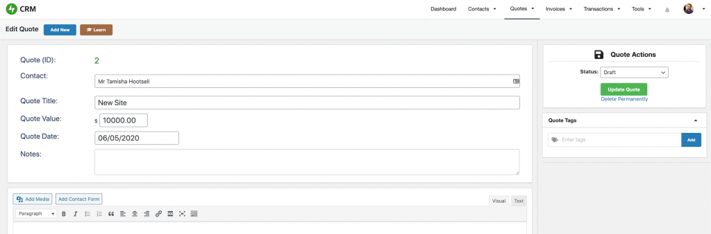 Jetpack CRMQuotes | Jetpack CRM